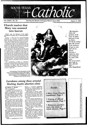 Primary view of South Texas Catholic (Corpus Christi, Tex.), Vol. 24, No. 26, Ed. 1 Friday, August 4, 1989