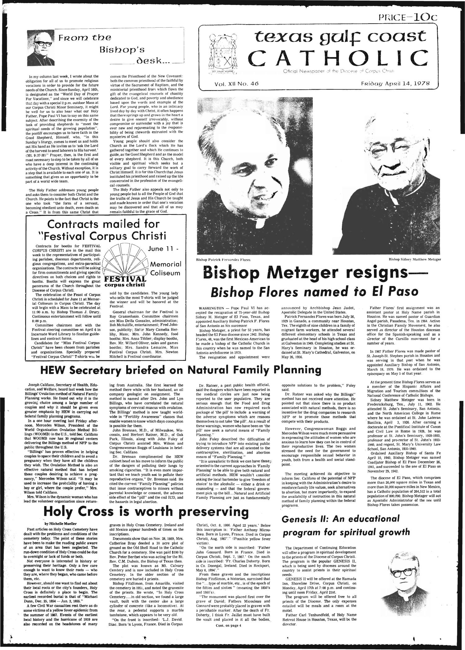 Texas Gulf Coast Catholic (Corpus Christi, Tex.), Vol. 12, No. 46, Ed. 1 Friday, April 14, 1978
                                                
                                                    [Sequence #]: 1 of 6
                                                
