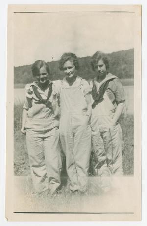 Primary view of object titled '[Photograph of Three Women in Overalls]'.