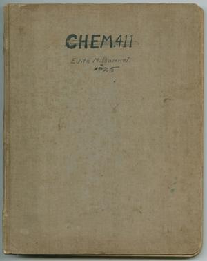 CHEM.411, Edith M. Bonnet, 1925