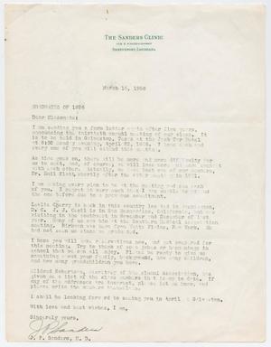 [Letter from J. P. Sanders to the Graduates of 1926, March 16, 1956]