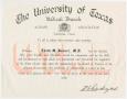 Thumbnail image of item number 1 in: '[Certificate from the University of Texas Medical Branch Alumni Association]'.