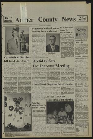 Primary view of object titled 'Archer County News (Archer City, Tex.), No. 43, Ed. 1 Thursday, October 22, 1987'.