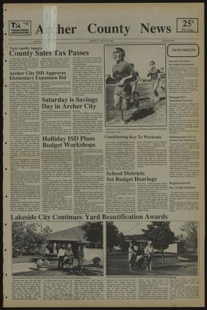 Primary view of object titled 'Archer County News (Archer City, Tex.), No. 33, Ed. 1 Thursday, August 13, 1987'.