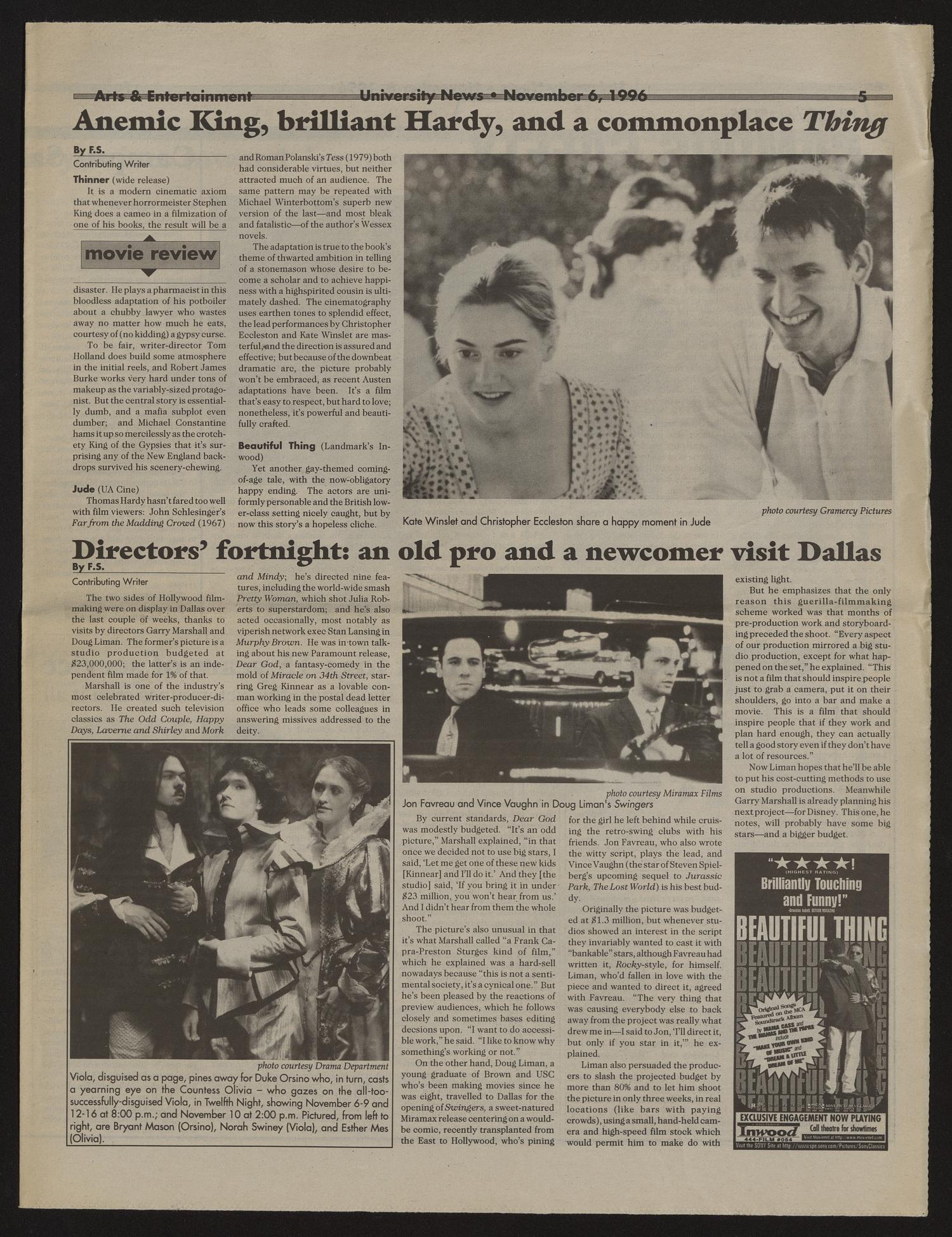 University News (Irving, Tex.), Vol. 24, No. 9, Ed. 1 Wednesday, November 6, 1996
                                                
                                                    [Sequence #]: 5 of 11
                                                