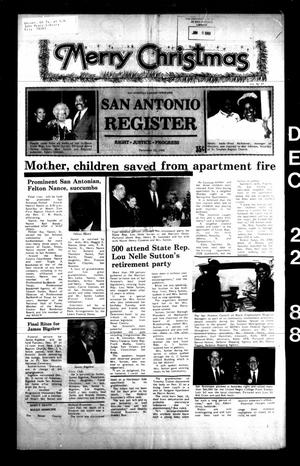 San Antonio Register (San Antonio, Tex.), Vol. 56, No. 37, Ed. 1 Thursday, December 22, 1988