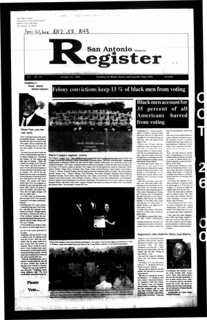 San Antonio Register (San Antonio, Tex.), Vol. 69, No. 19, Ed. 1 Thursday, October 26, 2000