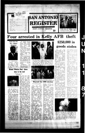 San Antonio Register (San Antonio, Tex.), Vol. 56, No. 8, Ed. 1 Thursday, June 11, 1987