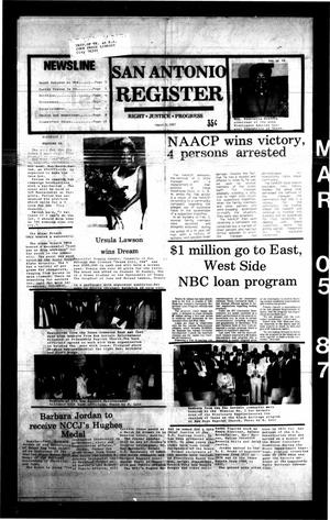 San Antonio Register (San Antonio, Tex.), Vol. 55, No. 46, Ed. 1 Thursday, March 5, 1987