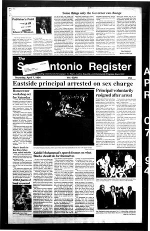 Primary view of object titled 'The San Antonio Register (San Antonio, Tex.), Vol. 62, No. 48, Ed. 1 Thursday, April 7, 1994'.