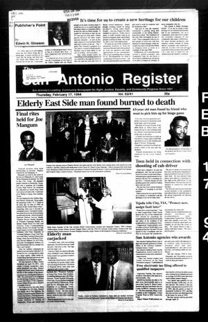 The San Antonio Register (San Antonio, Tex.), Vol. 62, No. 41, Ed. 1 Thursday, February 17, 1994