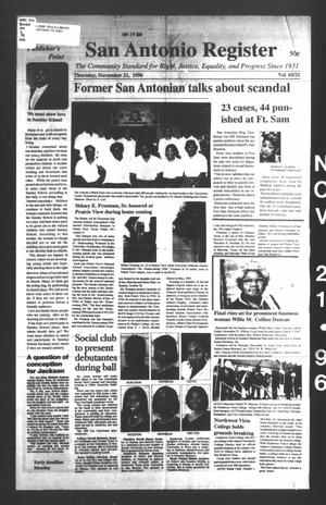 San Antonio Register (San Antonio, Tex.), Vol. 65, No. 21, Ed. 1 Thursday, November 21, 1996
