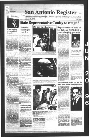 San Antonio Register (San Antonio, Tex.), Vol. 65, No. 3, Ed. 1 Thursday, June 20, 1996