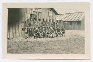 [Group Portrait in Front of the 36th Division Headquarters]
