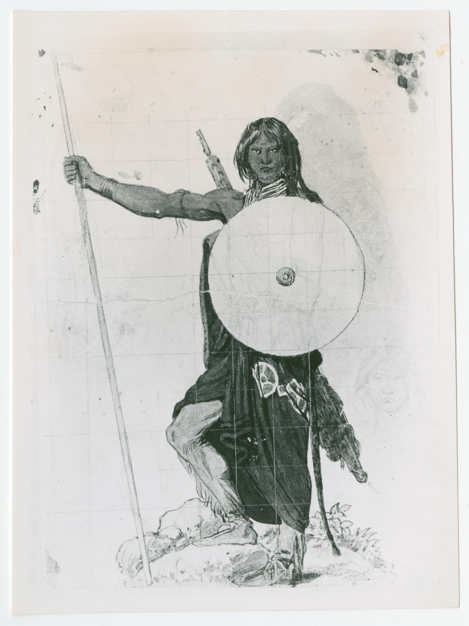native american spear drawing