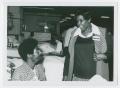 Thumbnail image of item number 1 in: '[Barbara Jordan Speaks with a Patient at the Houston Veterans Administration Hospital]'.