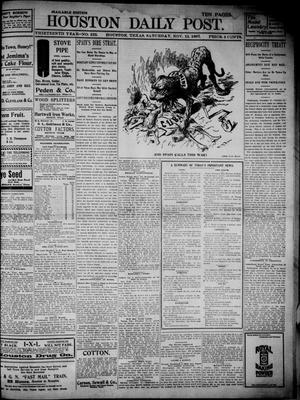 Primary view of object titled 'The Houston Daily Post (Houston, Tex.), Vol. THIRTEENTH YEAR, No. 223, Ed. 1, Saturday, November 13, 1897'.