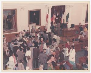 [A Crowd Observes the Unveiling of Barbara Jordan's Portrait]