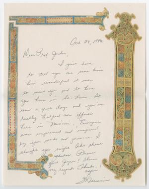 [Letter from Maurine to Barbara Jordan, October 29, 1992]