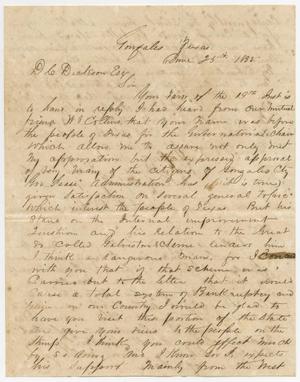 Primary view of object titled '[Letter from A. D. Harris to David C. Dickson - June 25, 1853]'.