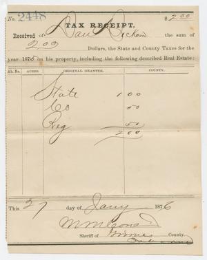 Primary view of object titled '[Real Estate Tax Receipt for David C. Dickson]'.