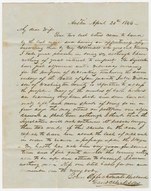 Primary view of object titled '[Letter from David C. Dickson to Nancy Dickson - March 22, 1846]'.