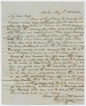 Primary view of object titled '[Letter from David C. Dickson to Nancy Dickson - May 3, 1846]'.