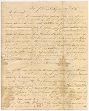 Primary view of [Letter from David C. Dickson to his wife - November 27, 1836]