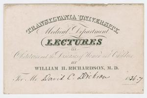 [Lecture Ticket for David C. Dickson]