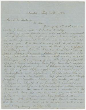 Primary view of object titled '[Letter from B. H. Carter to David C. Dickson, July 11, 1855]'.