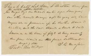 Primary view of object titled '[Legal Document for the Sale of Two Slaves]'.