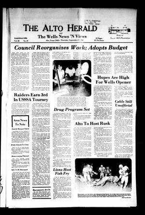 The Alto Herald and The Wells News 'N Views (Alto, Tex.), Vol. 85, No. 19, Ed. 1 Thursday, September 17, 1981