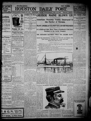The Houston Daily Post (Houston, Tex.), Vol. THIRTEENTH YEAR, No. 318, Ed. 1, Wednesday, February 16, 1898