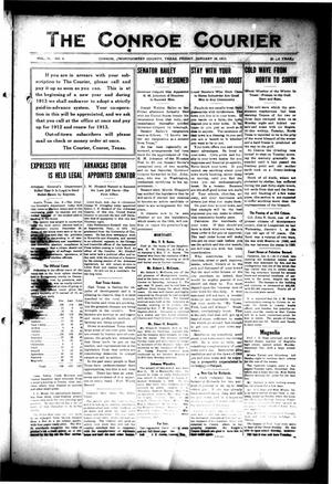 Primary view of object titled 'The Conroe Courier (Conroe, Tex.), Vol. 21, No. 6, Ed. 1 Friday, January 10, 1913'.