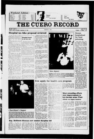 Primary view of object titled 'The Cuero Record (Cuero, Tex.), Vol. 90, No. 76, Ed. 1 Saturday, September 20, 1986'.