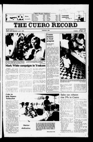 Primary view of object titled 'The Cuero Record (Cuero, Tex.), Vol. 90, No. 57, Ed. 1 Wednesday, July 16, 1986'.