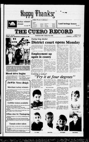 The Cuero Record (Cuero, Tex.), Vol. 91, No. 93, Ed. 1 Wednesday, November 25, 1987
