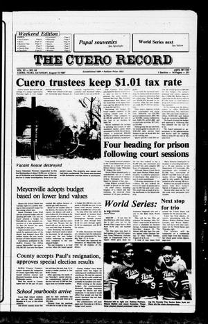 Primary view of object titled 'The Cuero Record (Cuero, Tex.), Vol. 91, No. 64, Ed. 1 Saturday, August 15, 1987'.