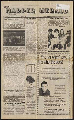 Primary view of object titled 'The Harper Herald (Harper, Tex.), Vol. 69, No. 94, Ed. 1 Tuesday, November 10, 1998'.