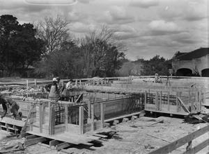 Primary view of object titled '[Beginning Construction of Framing of Shelton Chapel]'.