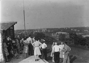 Primary view of object titled '[People Looking out over Austin]'.
