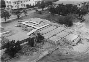 Primary view of object titled '[Aerial View of the Entire Foundation of Shelton Chapel]'.
