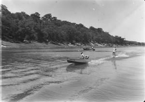 Primary view of object titled '[Person Water-skiing on the Colorado River]'.