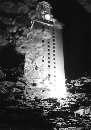 Primary view of object titled '[UT Tower Seen Through Leaves]'.