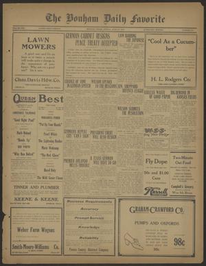 The Bonham Daily Favorite (Bonham, Tex.), Vol. 21, No. 277, Ed. 1 Friday, June 20, 1919