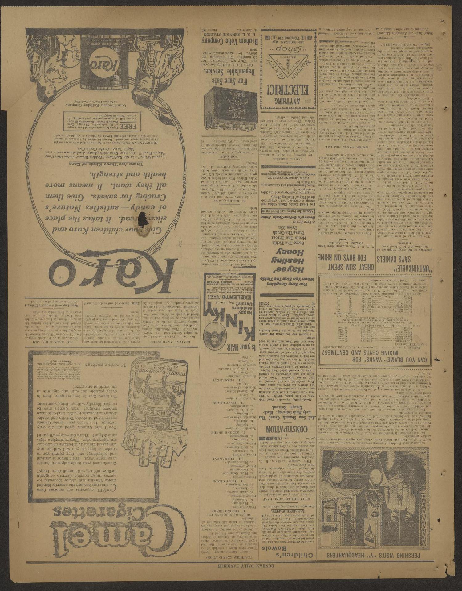 The Bonham Daily Favorite (Bonham, Tex.), Vol. 21, No. 256, Ed. 1 Tuesday, May 27, 1919
                                                
                                                    [Sequence #]: 5 of 6
                                                
