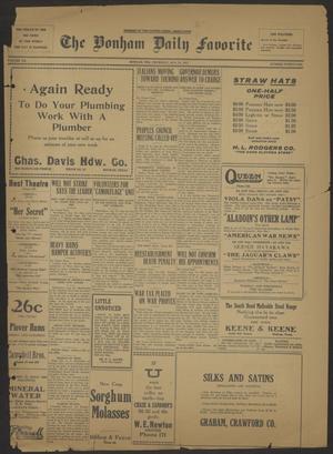 Primary view of object titled 'The Bonham Daily Favorite (Bonham, Tex.), Vol. 20, No. 26, Ed. 1 Thursday, August 30, 1917'.