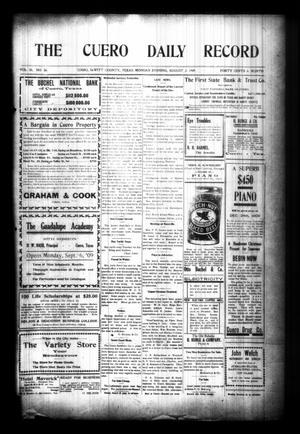 The Cuero Daily Record (Cuero, Tex.), Vol. 30, No. 26, Ed. 1 Monday, August 2, 1909