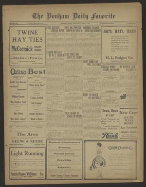 Primary view of object titled 'The Bonham Daily Favorite (Bonham, Tex.), Vol. 21, No. 269, Ed. 1 Wednesday, June 11, 1919'.