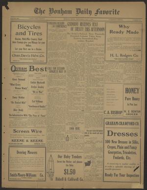 The Bonham Daily Favorite (Bonham, Tex.), Vol. 21, No. 239, Ed. 1 Wednesday, May 7, 1919